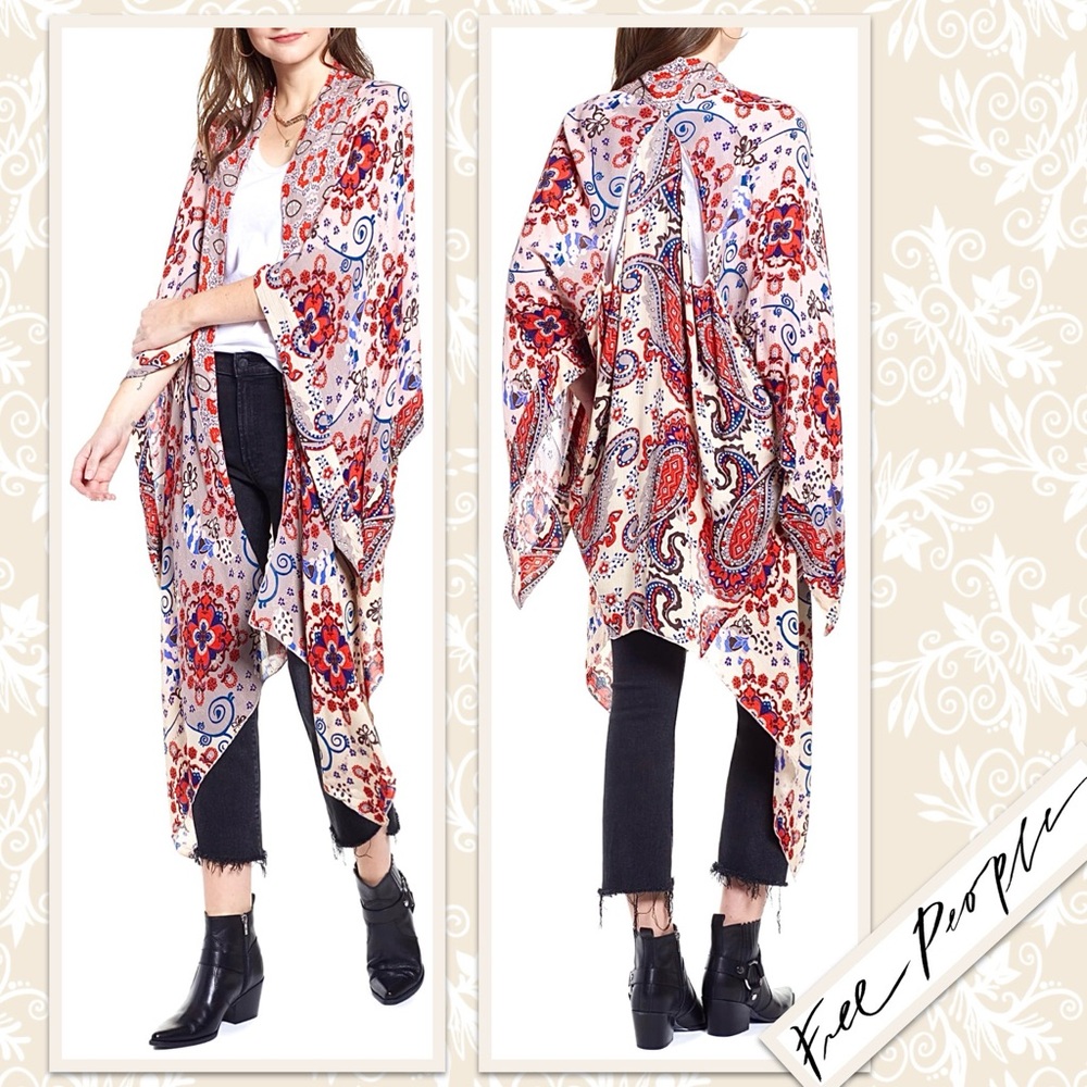 Free People Little Wing Duster in Natural (Cream, Red, Taupe, Navy/Indigo, Blue)